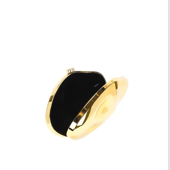 Cult Gaia The Caldera Clutch in Shiny Gold As-is Womens Mirror Bag Purse - Picture 5 of 16